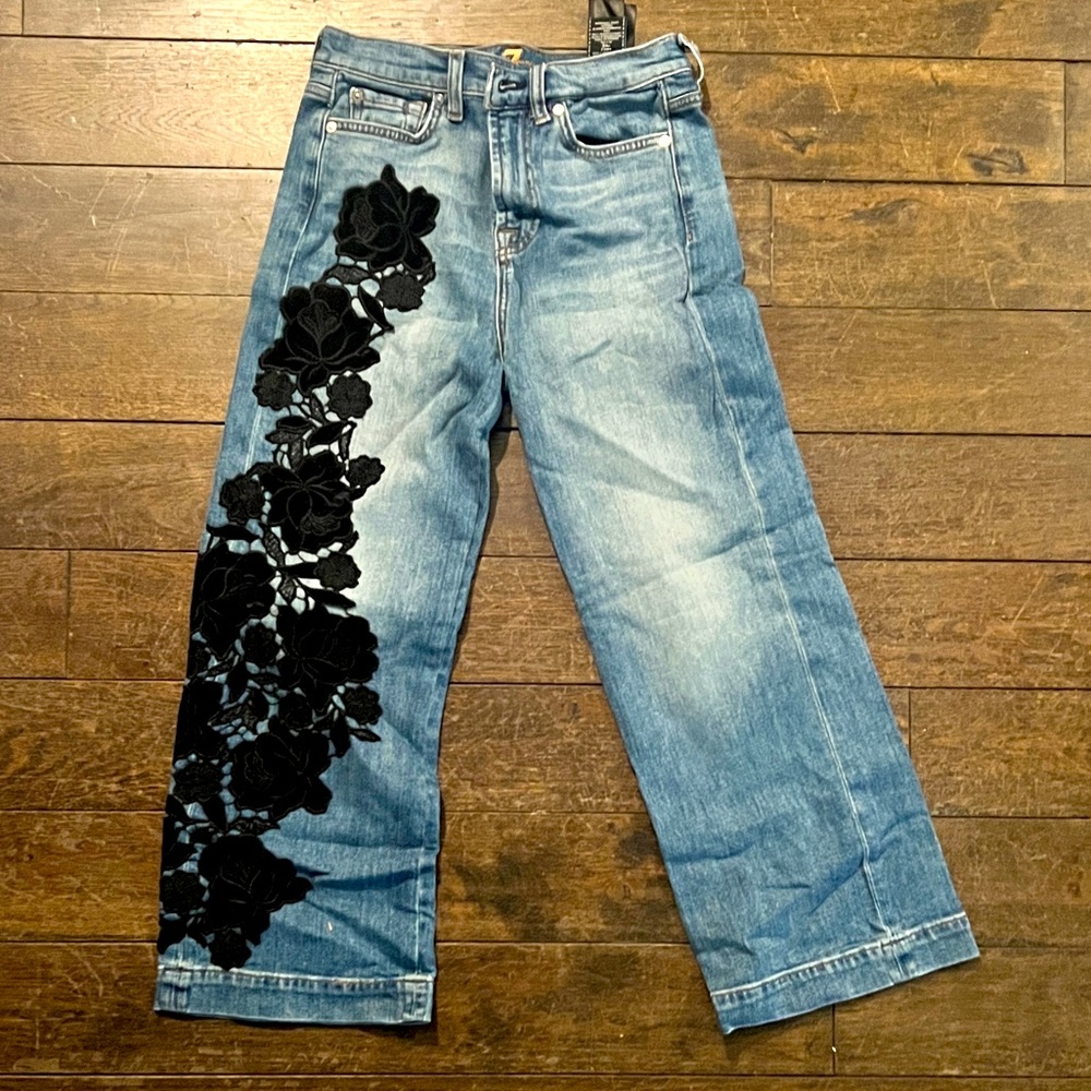 7 for all mankind embroidered jeans